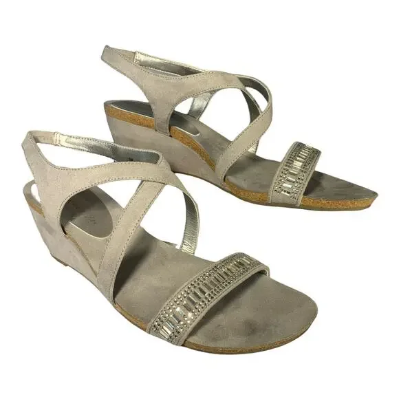 AK Ann Klein Sport Women's Jabari Slingback Wedge Sandal 9.5 - Picture 3 of 7